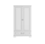 Szafa dwudrzwiowa wysoka Ines Elegant White Tall w stylu angielskim z porcelanowymi uchwytami.