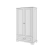 Szafa dwudrzwiowa wysoka Ines Elegant White Tall w stylu angielskim z porcelanowymi uchwytami.