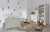 Komoda 3-szufladowa Ines Elegant White z porcelanowymi uchwytami i frezowanymi frontami w kolorze złamanej bieli