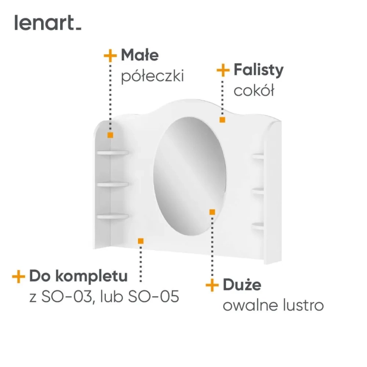 Toaletka Story – białe biurko z nadstawką i lustrem dla dziewczynki i nastolatki