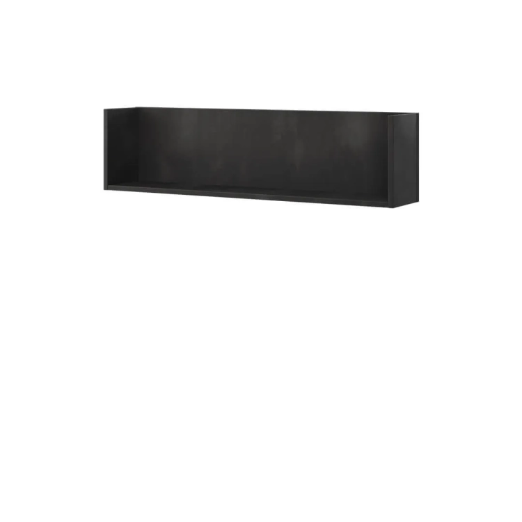 Półka wisząca Teen Flex, czarna, 102x19x27 cm, nowoczesny styl, laminowana płyta, surowa stal, obciążenie do 3 kg. Idealna do pokoju młodzieżowego.