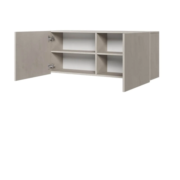 Szafka wisząca Teen Flex, 2-drzwiowa, kolor silk flou, 110x45x27 cm, nowoczesny design, 4 półki, bezuchwytowe fronty. Idealna do pokoju młodzieżowego.