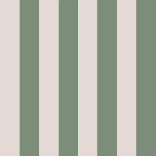 Tapeta w pasy biało-zielone – Portofino Stripes Green, ekologiczna, 280x100 cm, grube pasy w stylu klasycznym, idealna do pokoju chłopca lub nastolatka.