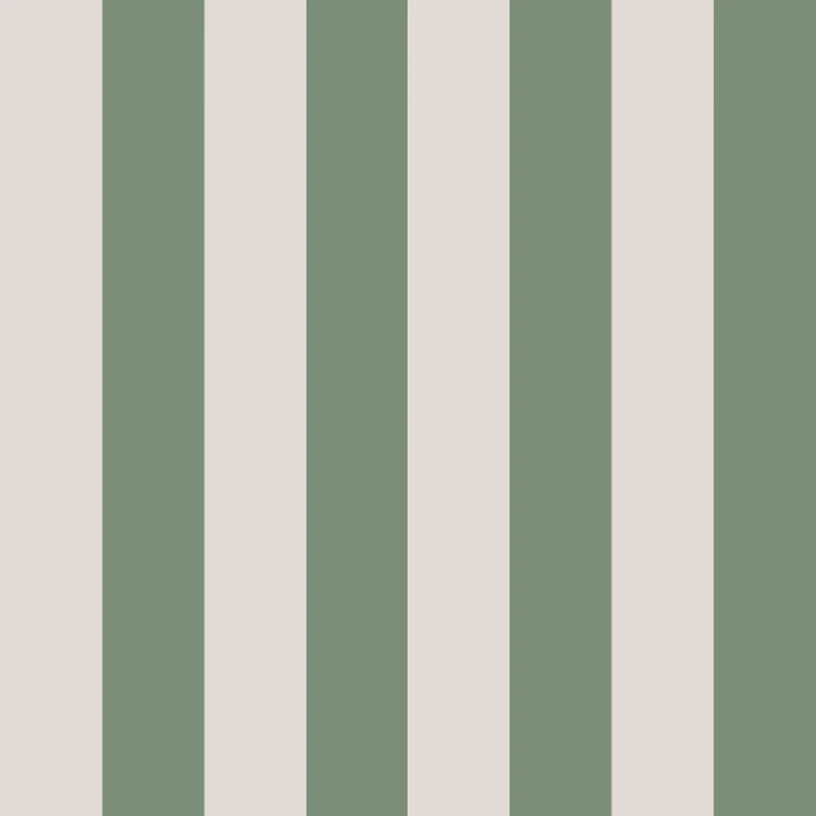Tapeta w pasy biało-zielone – Portofino Stripes Green, ekologiczna, 280x100 cm, grube pasy w stylu klasycznym, idealna do pokoju chłopca lub nastolatka.