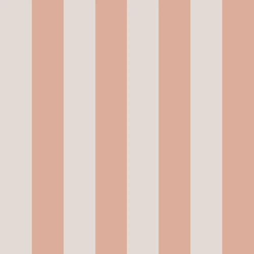 Tapeta w pasy szaro-łososiowe – Portofino Stripes Pink Tapeta, ekologiczna, 280x100 cm, subtelne pasy w odcieniach szarości i łososia, idealna do pokoju dziewczynki.