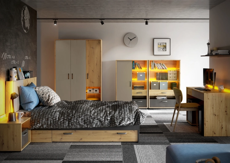 meble w stylu loft do pokoju nastolatka