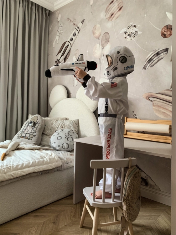 tapeta polarny kosmos, tapeta galaktyczna z planetami, mural kosmiczny dla dzieci, tapeta wszechświat, tapeta kosmos dla chłopca