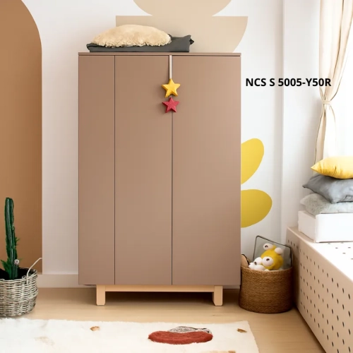 szafa brązowa nowoczesna trufla z regałem na drewnianych nóżkach,NCS S 5005-Y50R