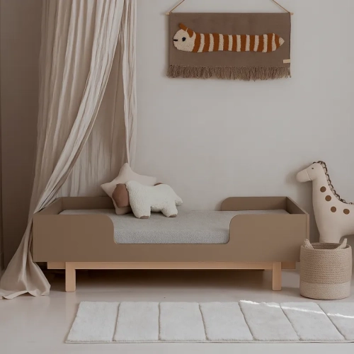 łóżko dla dziecka brązowe basic 70x140 cm rosnące z dzieckiem