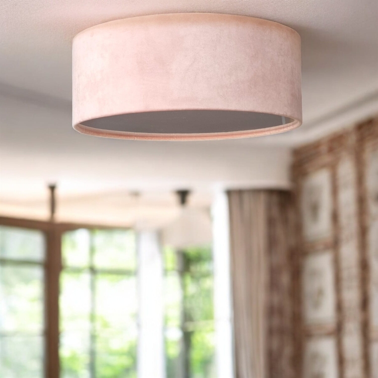 duża lampa sufitowa velvet pudrowy róż