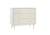 komoda 3-szufladowa Pinio Petite w kolorze szampańskim – elegancki styl art déco z nogami z litego drewna, nowoczesne wnętrze w stonowanych kolorach​