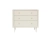 komoda 3-szufladowa Pinio Petite w kolorze szampańskim – elegancki styl art déco z nogami z litego drewna, nowoczesne wnętrze w stonowanych kolorach​