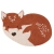 dywan dziecięcy Little Wolf Mały Wilczek, bawełniany, ręcznie tuftowany, w kolorze czerwonym i beżowym, z antypoślizgowym spodem, do pokoju chłopca lub dziewczynki