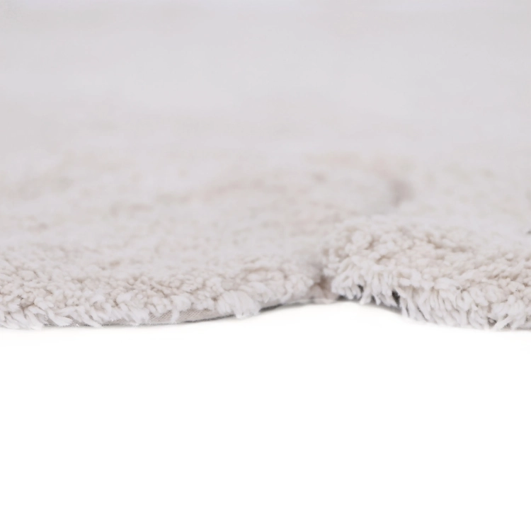 dywan dziecięcy Gabrielle okrągły 110 cm, 100% bawełna, naturalny écru, z wykończeniem w płatki, prany w pralce, certyfikat OEKO-TEX