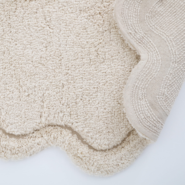 dywan dziecięcy okrągły naturalny ecru bawełniany prany w pralce 110 cm styl boho skandynawski do pokoju dziewczynki lub chłopca