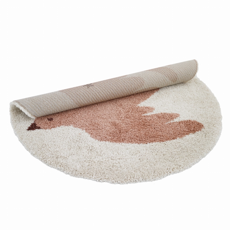 Okrągły różowy dywan dziecięcy z białym ptaszkiem Bohemian Bird Pink 120 cm – Lamps&Company.