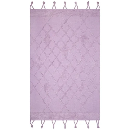 dywan dziecięcy Eemee Purple 110x170 cm, bawełniany w kolorze delikatnego fioletu, ręcznie tuftowany, z antypoślizgowym spodem, do pokoju dziewczynki