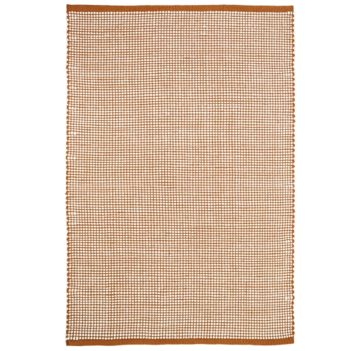 dywan retro karmelowy 160x230 cm z ecru wełną, idealny do salonu lub sypialni