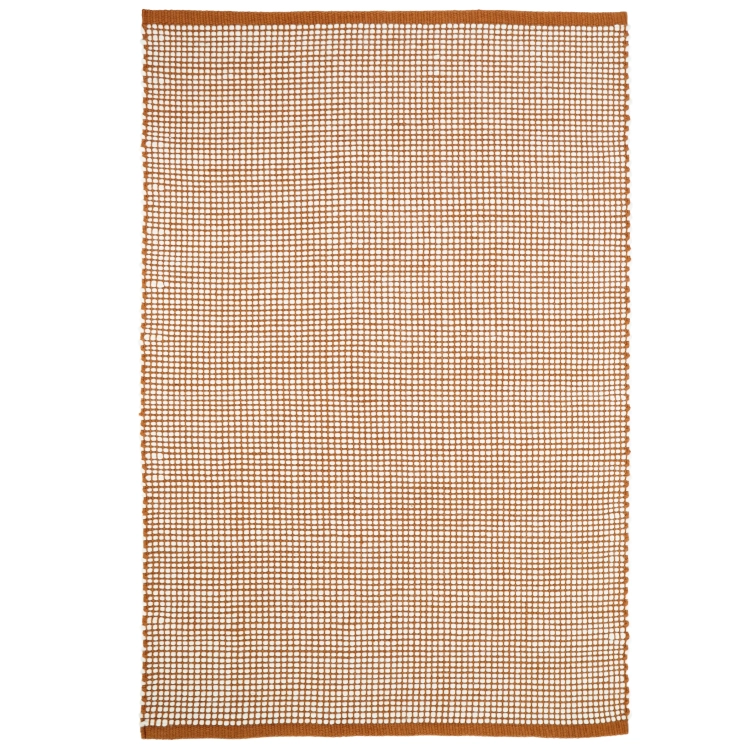 dywan retro karmelowy 160x230 cm z ecru wełną, idealny do salonu lub sypialni
