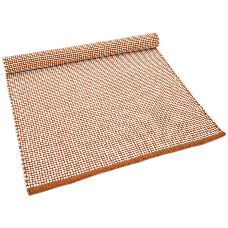 dywan retro karmelowy 160x230 cm z ecru wełną, idealny do salonu lub sypialni