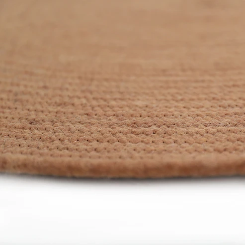 dywan okrągły musztardowy mango naturalny ręcznie robiony z wełny i bawełny średnica 160 cm styl boho do pokoju dziecka