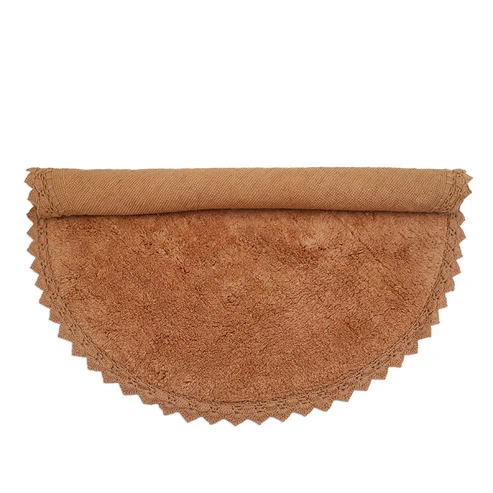 okrągły dywan dziecięcy brązowy z bawełny styl boho 110 cm do pokoju dziewczynki lub chłopca