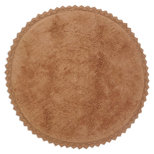okrągły dywan dziecięcy brązowy z bawełny styl boho 110 cm do pokoju dziewczynki lub chłopca