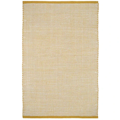 dywan retro mango 110x170 cm w drobną żółtą kratkę z ecru wełną