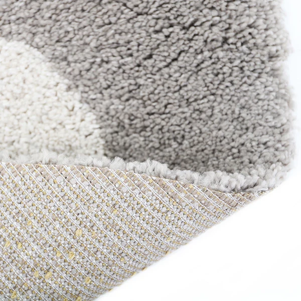 dywan dziecięcy okrągły taupe z motywem stokrotki, styl boho, średnica 120 cm, miękki pluszowy dywan do pokoju dziewczynki lub chłopca