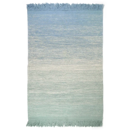 dywan prostokątny bawełniany niebiesko-aqua rozmiar 100x150 cm dla chłopca styl boho