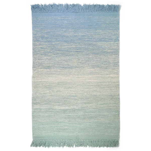 dywan prostokątny bawełniany niebiesko-aqua rozmiar 100x150 cm dla chłopca styl boho