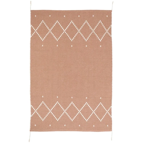 dywan prostokątny róż gliniany ecru 100x150 cm bawełniano-poliestrowy dla dziecka w stylu boho