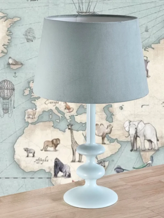 pastelowa lampa stołowa baby blue do sypialni i pokoju nastolatka