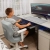 krzesło szare gamingowe dla chłopca, ergonomiczne welurowe