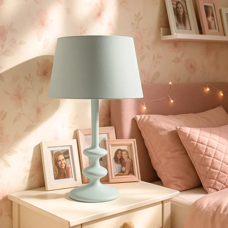 lampa turkusowa velvet stołowa do sypialni
