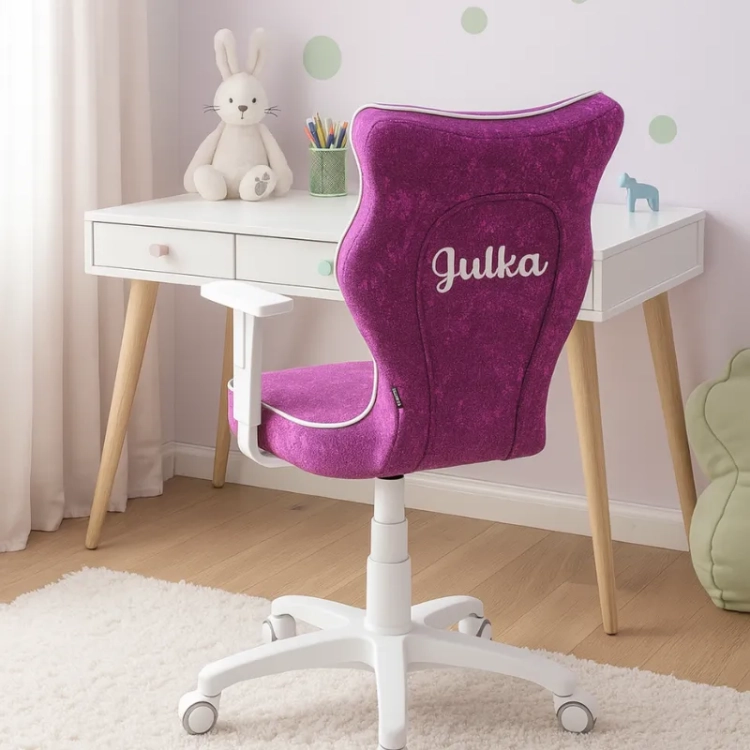 krzesło ergonomiczne fioletowe do pokoju dziecka i nastolatka