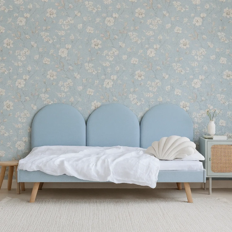 miękki panel łukowy na ścianę w pastelowym pokoju dziecięcym
