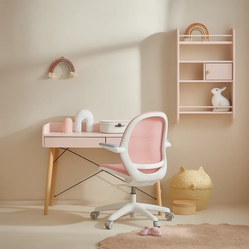 krzesło jasno różowe dla dziewczynki, ergonomiczne i nowoczesne