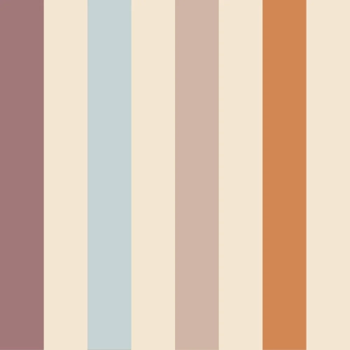 pastelowa tapeta Stripes Warm, wąskie pasy w ciepłych kolorach, aranżacja pokoju dziecka