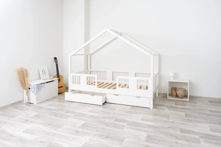 łóżko domek white 90x200 do pokoju dziewczynki