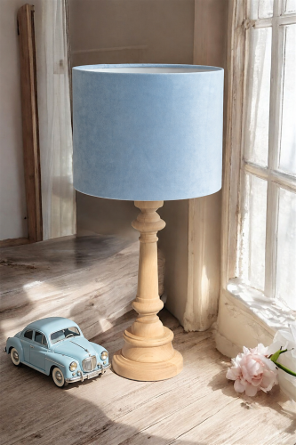 błękitna lampka retro do pokoju chłopca