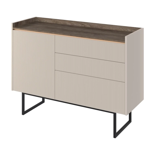 Komoda LAGO LG-02 118 cm z 3 szufladami i LED – widok z przodu – Lenart
