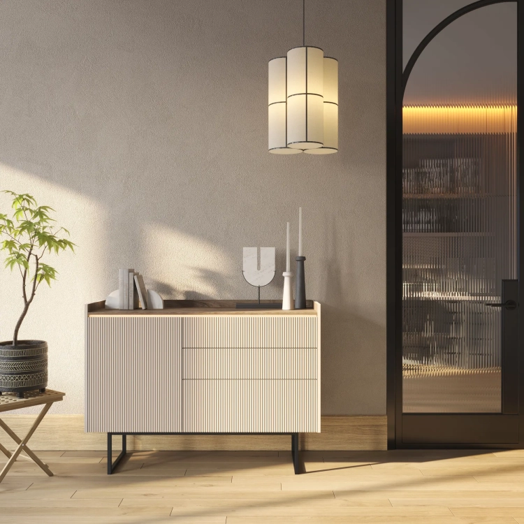 Komoda LAGO LG-02 118 cm z 3 szufladami i LED – aranżacja wnętrza 1 – Lenart