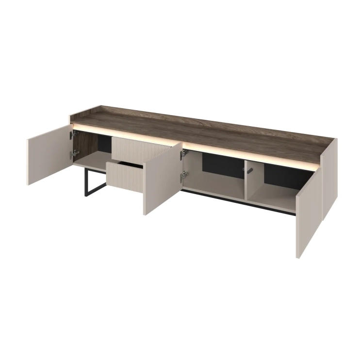 Szafka RTV LAGO LG-06 192 cm 3D2S z LED – widok z boku – Lenart