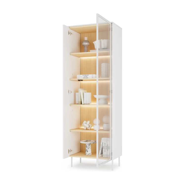 Witryna LIBA LB-01 67 cm 1D1W z LED – widok pod kątem – Lenart