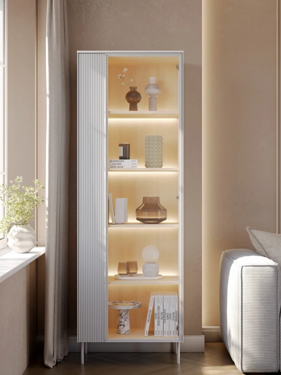 Witryna LIBA LB-01 67 cm 1D1W z LED – aranżacja wnętrza 1 – Lenart