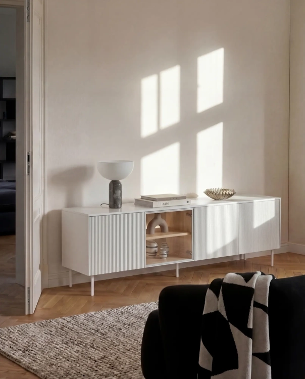 Szafka RTV stojąca LIBA LB-05A 195 cm z LED – aranżacja wnętrza 2 – Lenart