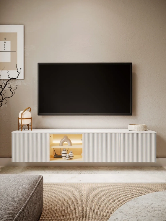 Szafka RTV wisząca LIBA LB-05B 195 cm z LED – aranżacja wnętrza 1 – Lenart