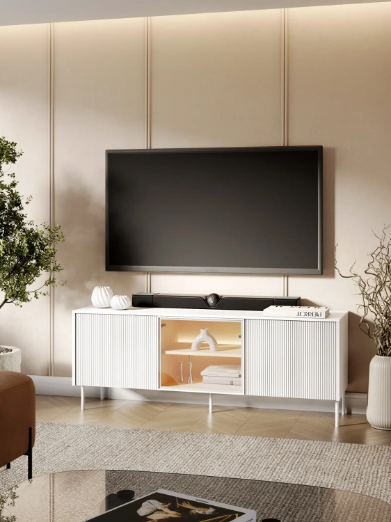 Szafka RTV stojąca LIBA LB-06A 147 cm z LED – aranżacja wnętrza 1 – Lenart