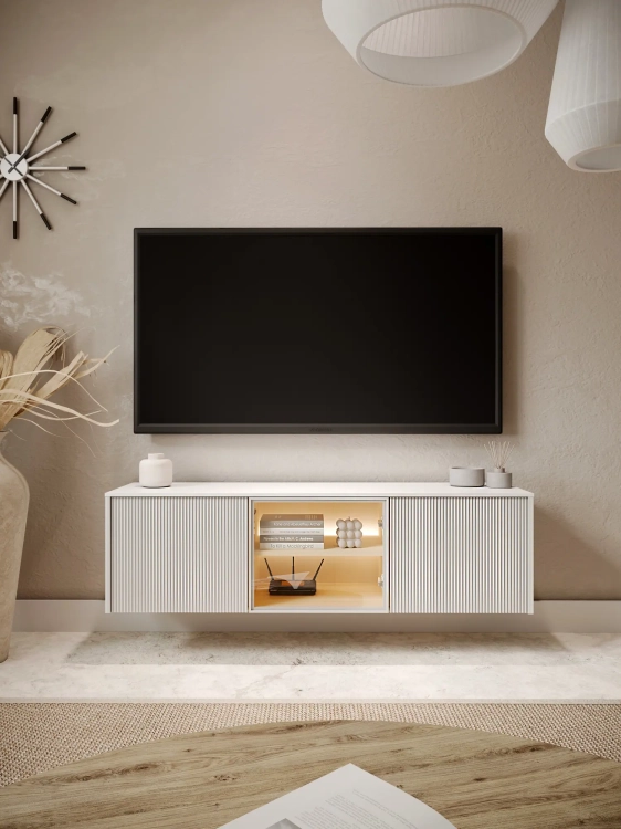 Szafka RTV wisząca LIBA LB-06B 147 cm z LED – aranżacja wnętrza 1 – Lenart